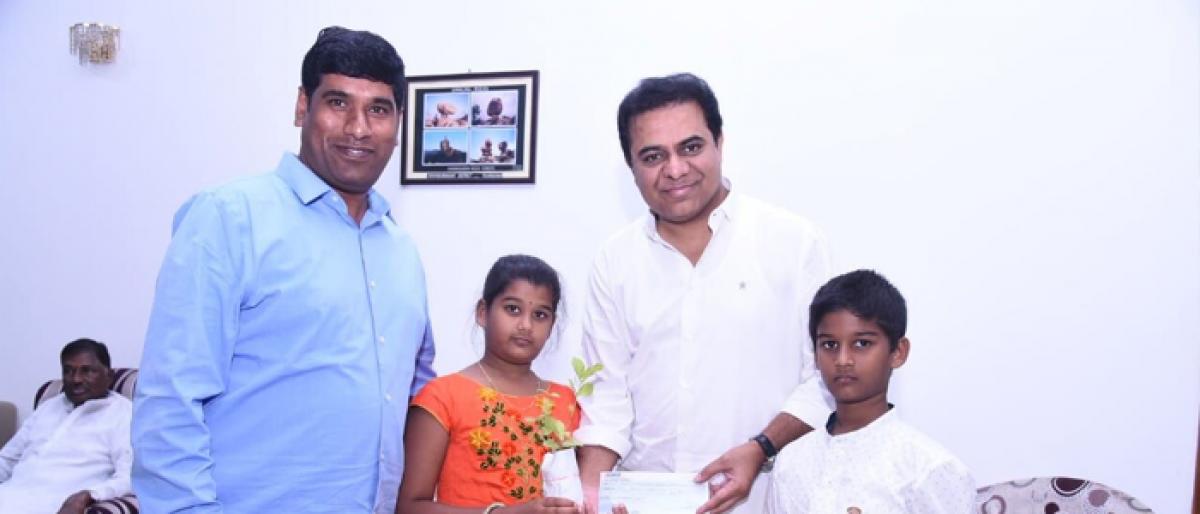 Ten-year-old girl donates Rs 1 lakh towards Telangaa CM Relief Fund on birthday