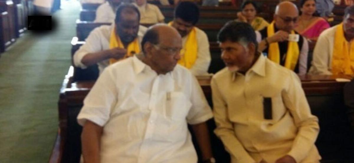 Chandrababu Naidu meets leaders in Parliament over Special Category Status