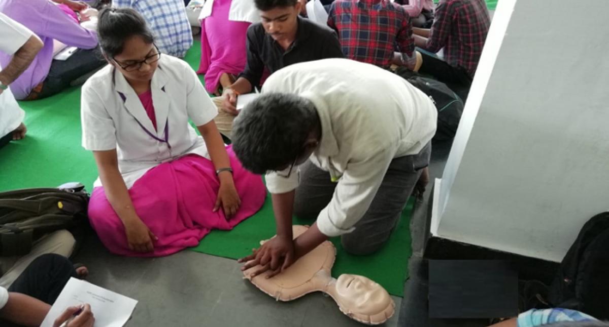 Cardio Pulmonary Resuscitation training imparted to Vidyanikethan students