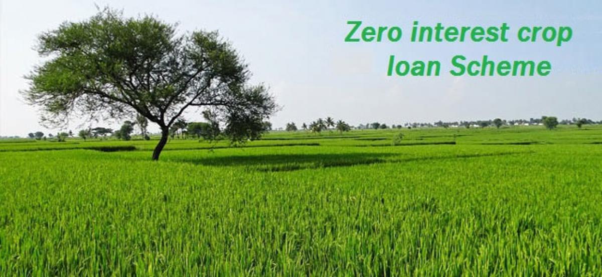 ‘Zero interest on crop loans up to `1 lakh’