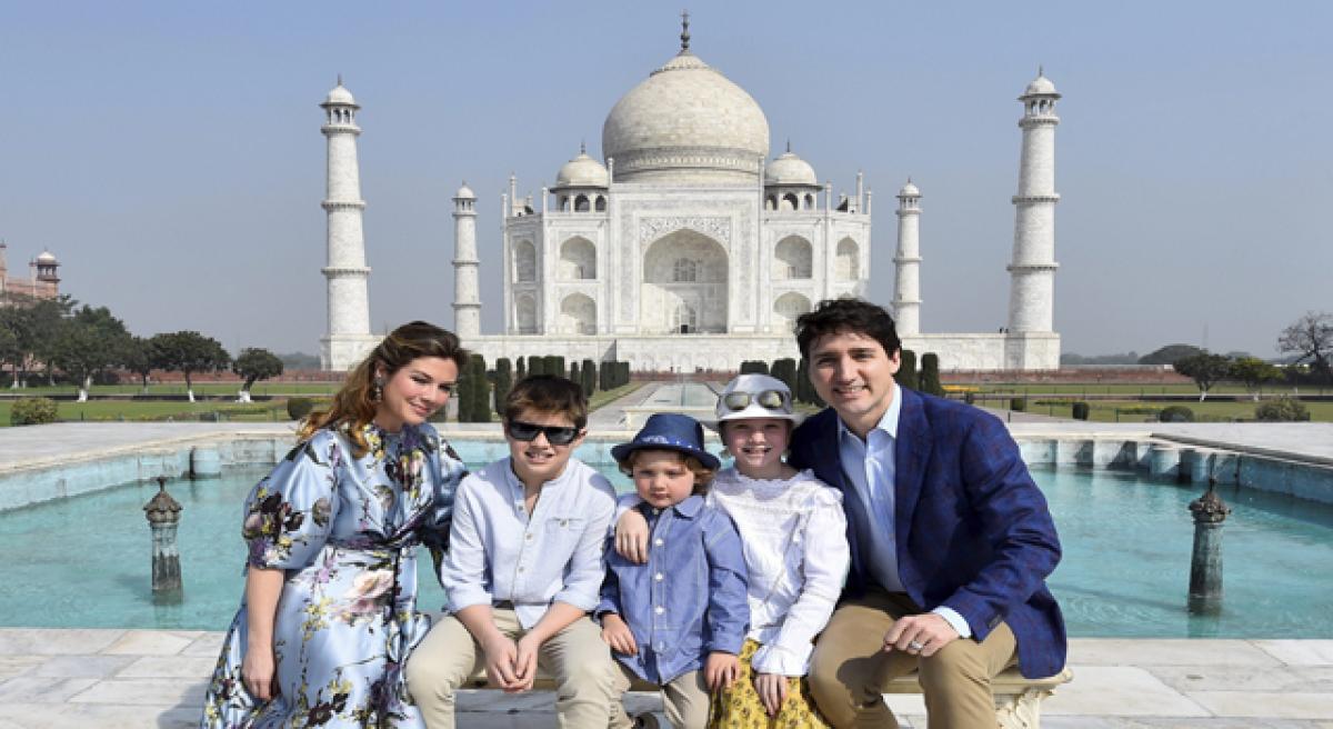 Trudeau begins India trip with Taj visit