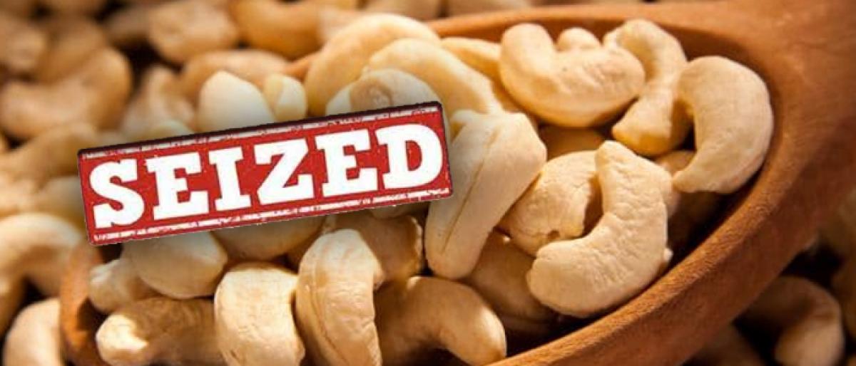 1400 kg cashew nuts seized in Krishna Lanka