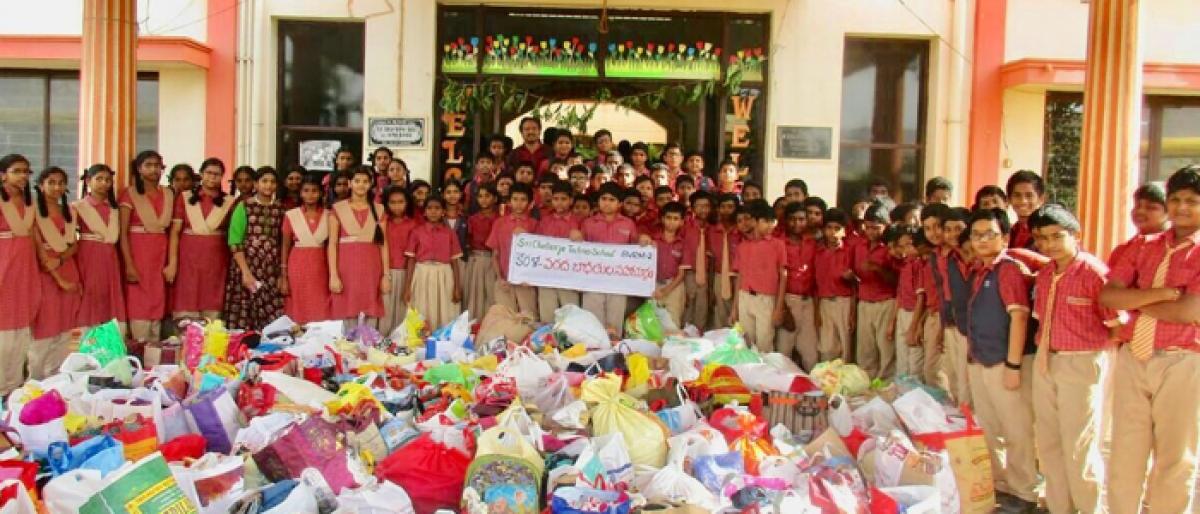 Students of Chaitanya School contribute for Kerala flood victims