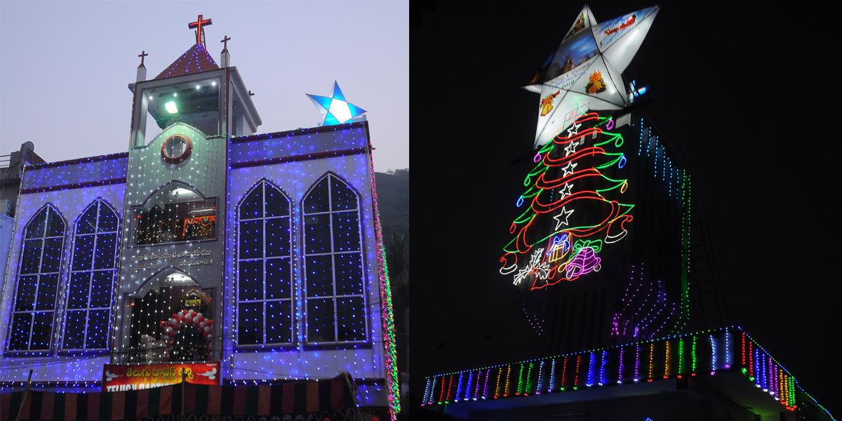 Churches in Vijayawada city decorated