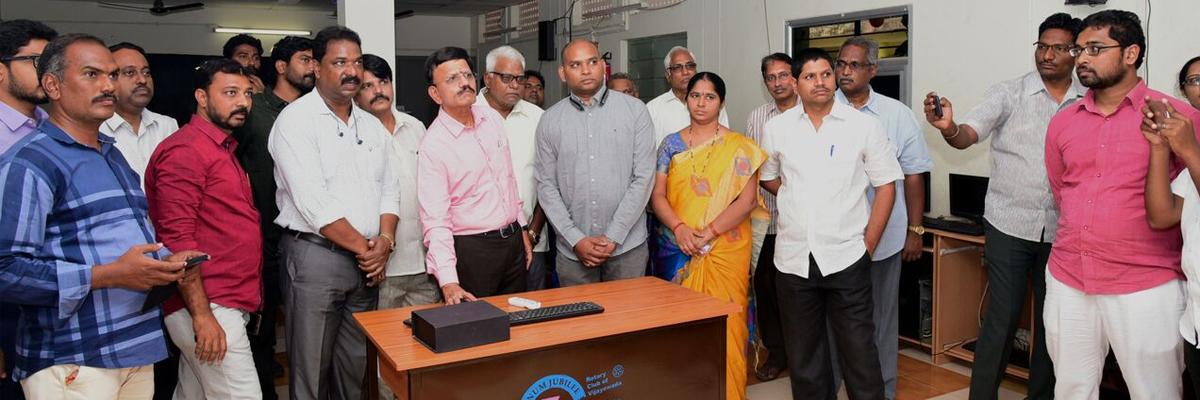 Collector B Lakshmikantham inaugurates digital classroom