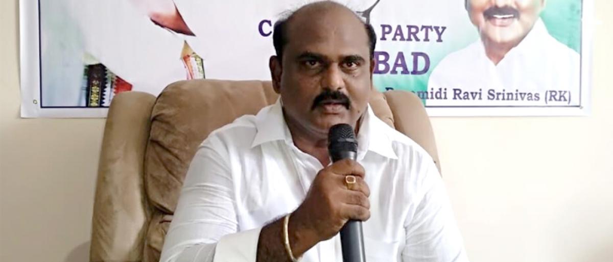 Bommidi Ravi Srinivas attacks MP Gokaraju Gangaraju for failure to solve local problems problems