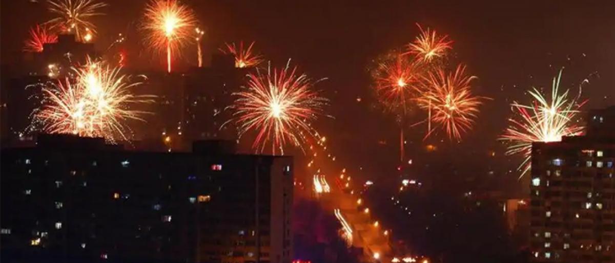 Burning crackers continues a day after Diwali in delhi