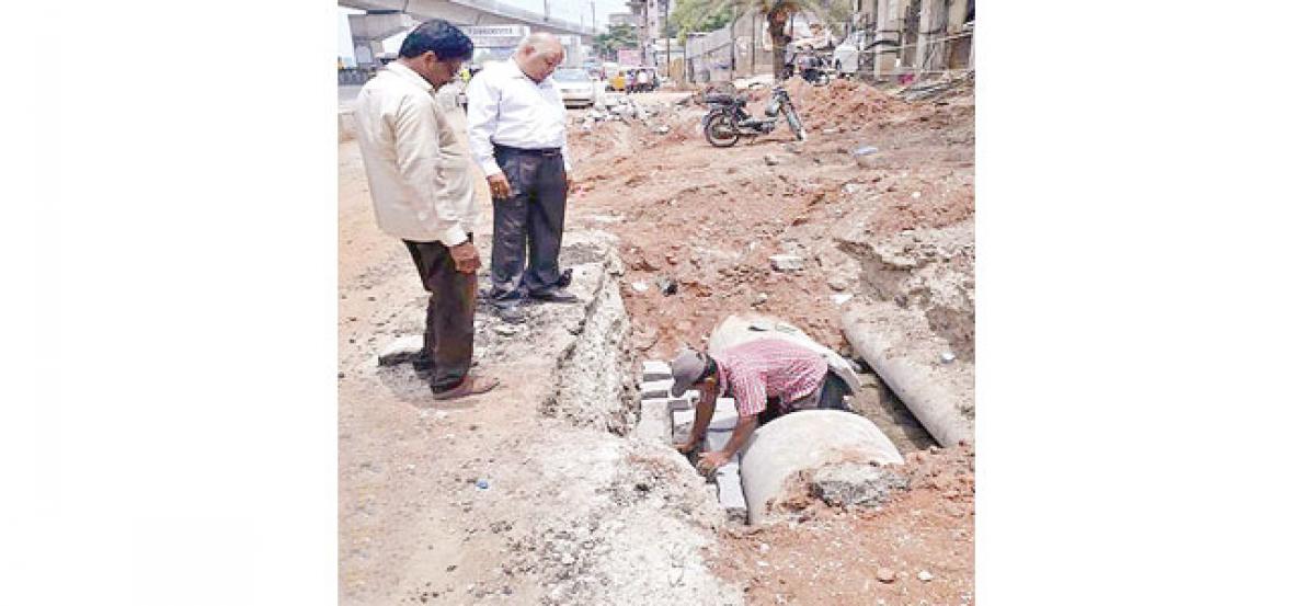 Construction manhole work begins in Fathenagar
