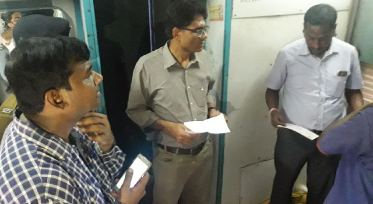 Waltair division DRM conducts surprise checks in trains
