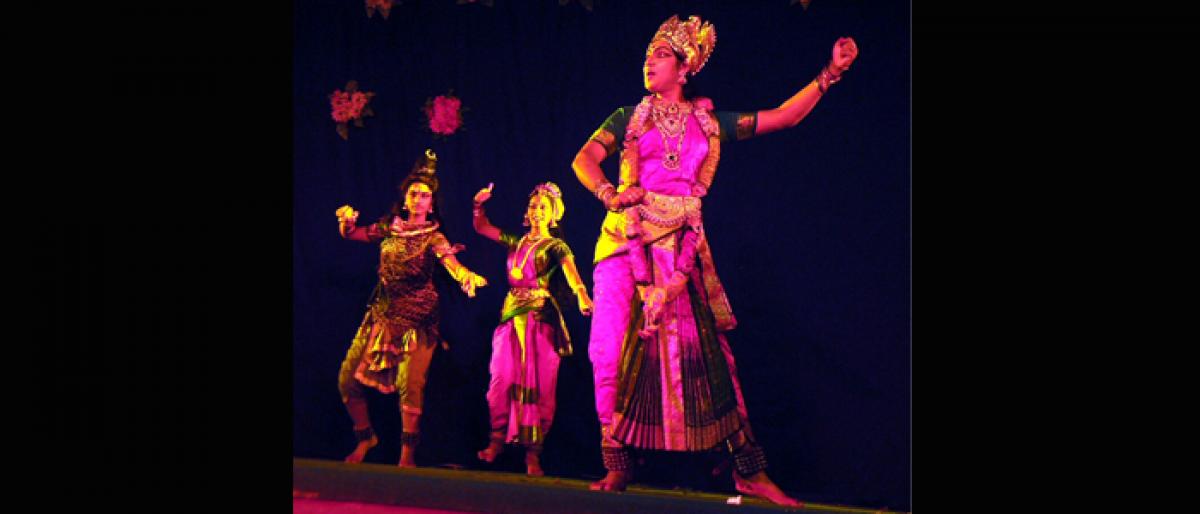Mahishasura Mardhani dance ballet at Ghantasala Music College in Vijayawada