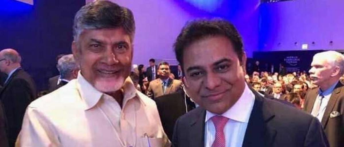 KTR meets Naidu, Ambani at WEF