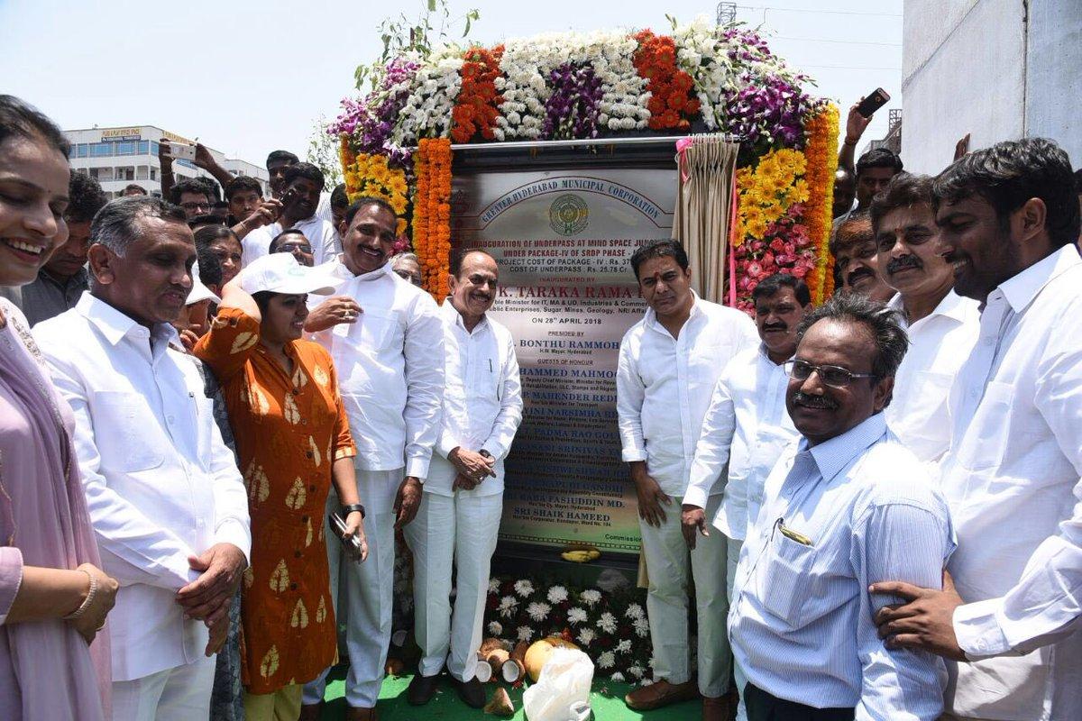 KTR inaugurates Minds Space underpass