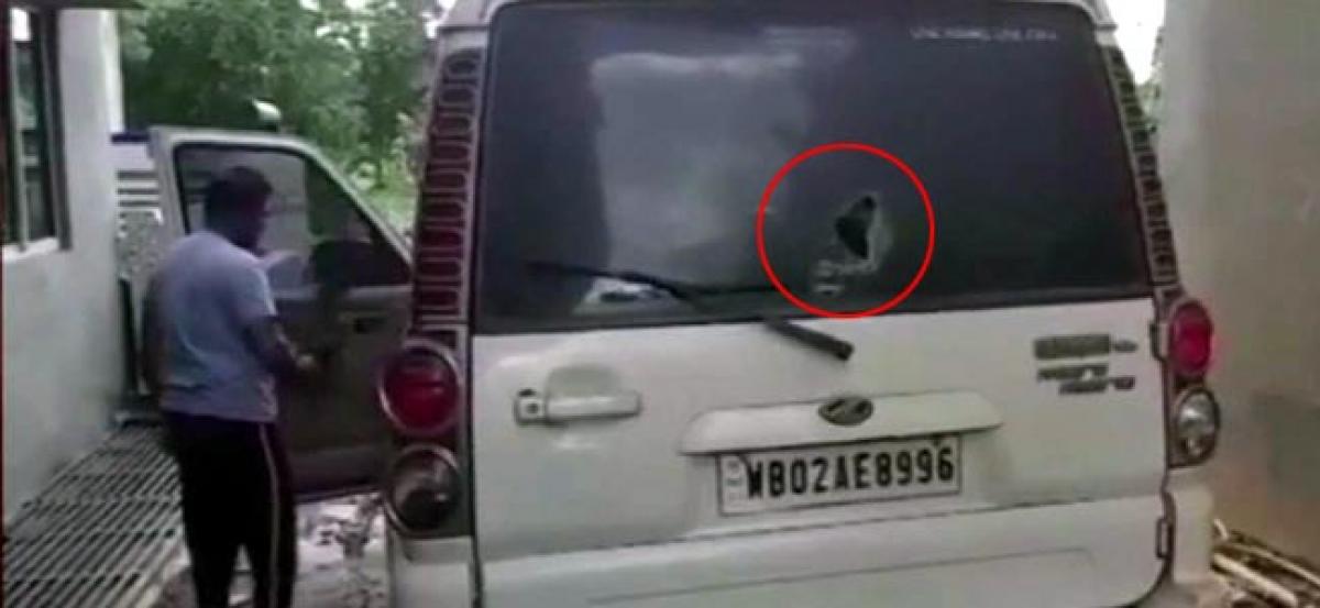 Bengal BJP chief Dilip Ghoshs car attacked, TMC blamed