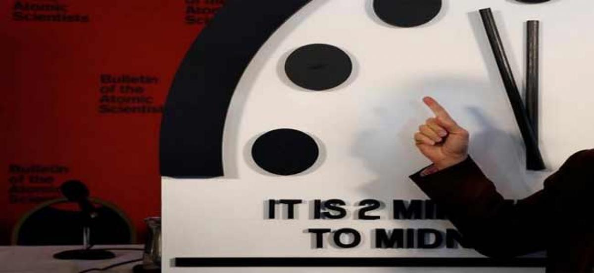 Scientists move Doomsday Clock ahead to 2 minutes to midnight