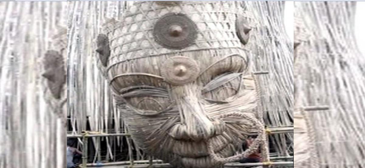 Worlds tallest bamboo `Maa Durga` idol being made in Assam