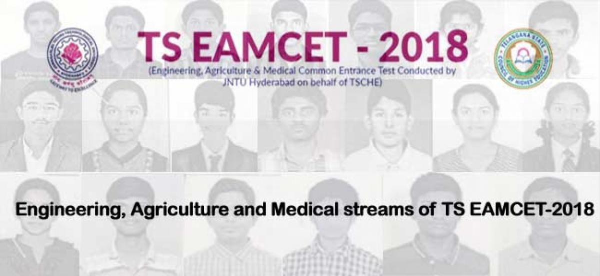 Top 10 rankers in Engineering, Agriculture and Medical streams of TS EAMCET-2018