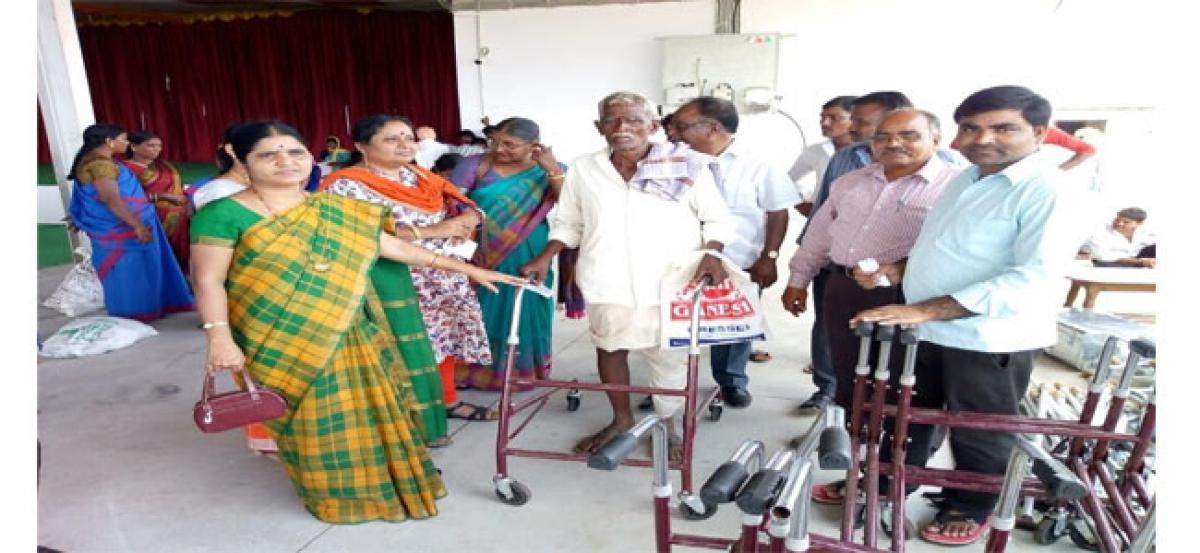 Equipment, tricycles distributed to physically challenged