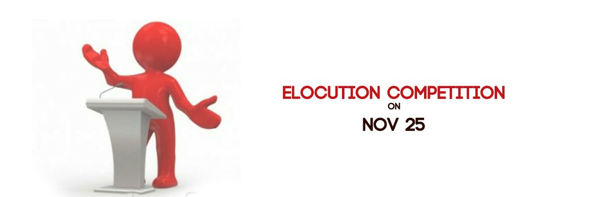 Elocution competition on Nov 25