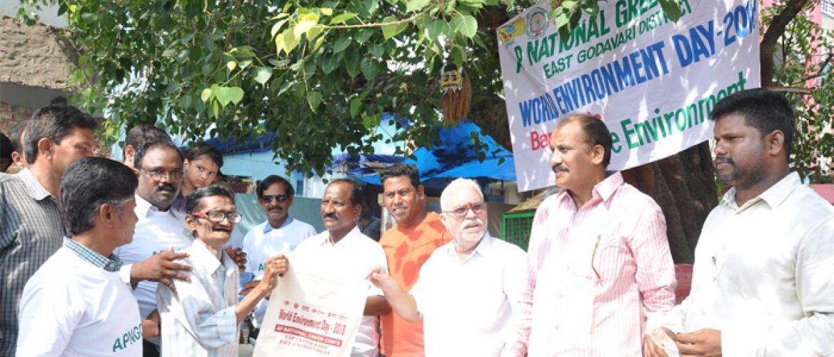 Cloth bags distributed for Environment Protection