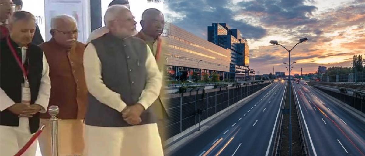Modi inaugurates KMP Expressway in Haryana