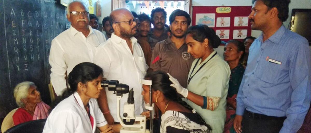 Legislator SVSN Varma inaugurates eye camp in Pithapuram