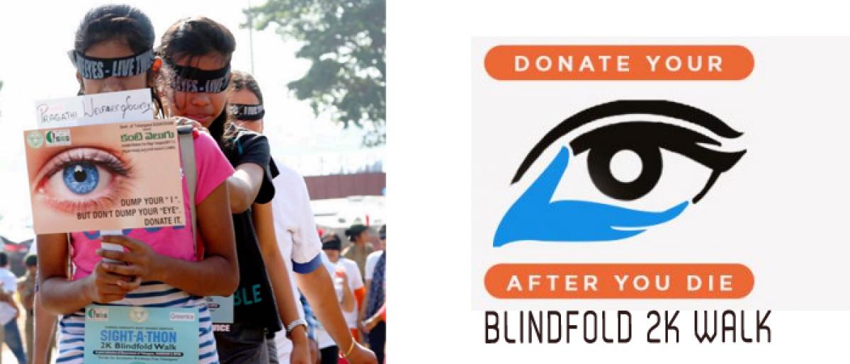 Blindfold 2k walk to create awareness on eye donation in Hyderabad