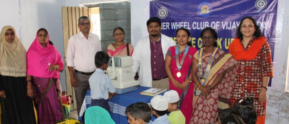 Free eye check-up for schoolgirls conducted in Vijayawada