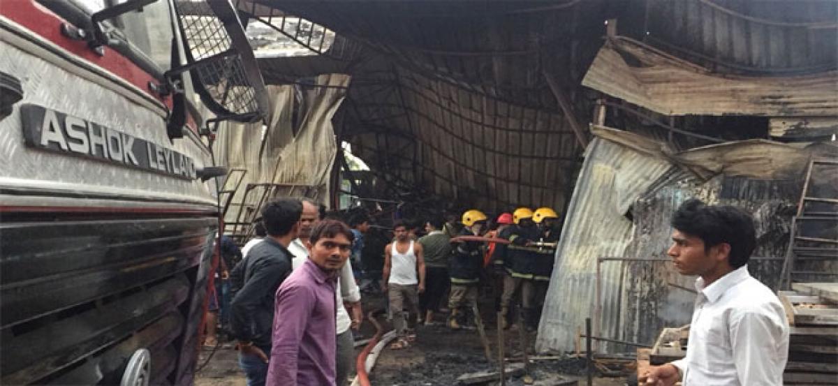 Decoration godown gutted in mishap