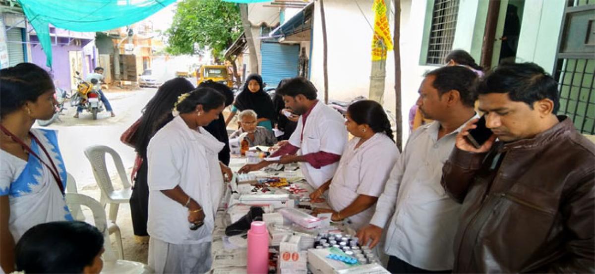 Free medical camp held at Riyasath Nagar