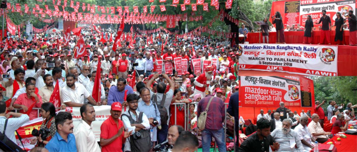 Farmers, labourers hold protest rally in New Delhi