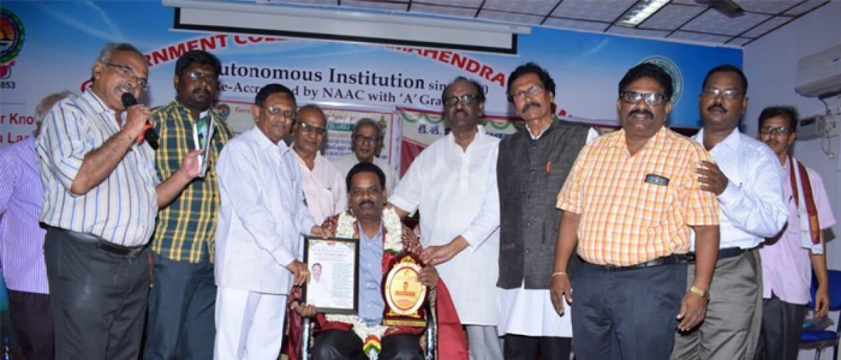 3 felicitated by Tata Rao Kala Vedika in Rajamahendravaram