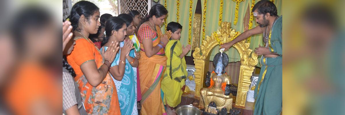 Worshipping Kanaka Maha Lakshmi