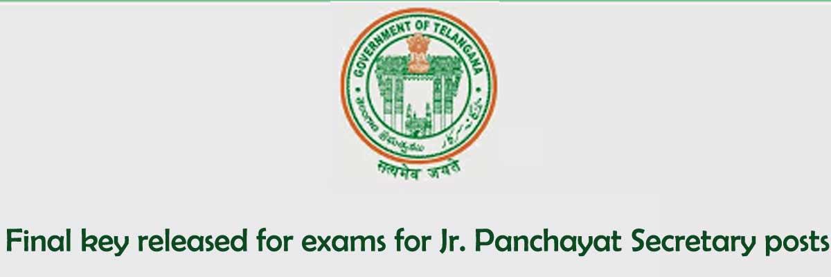 Final key released for exams for Jr. Panchayat Secretary posts