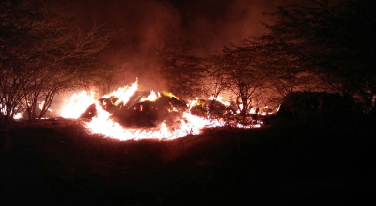 Fodder worth 18 lakh set ablaze