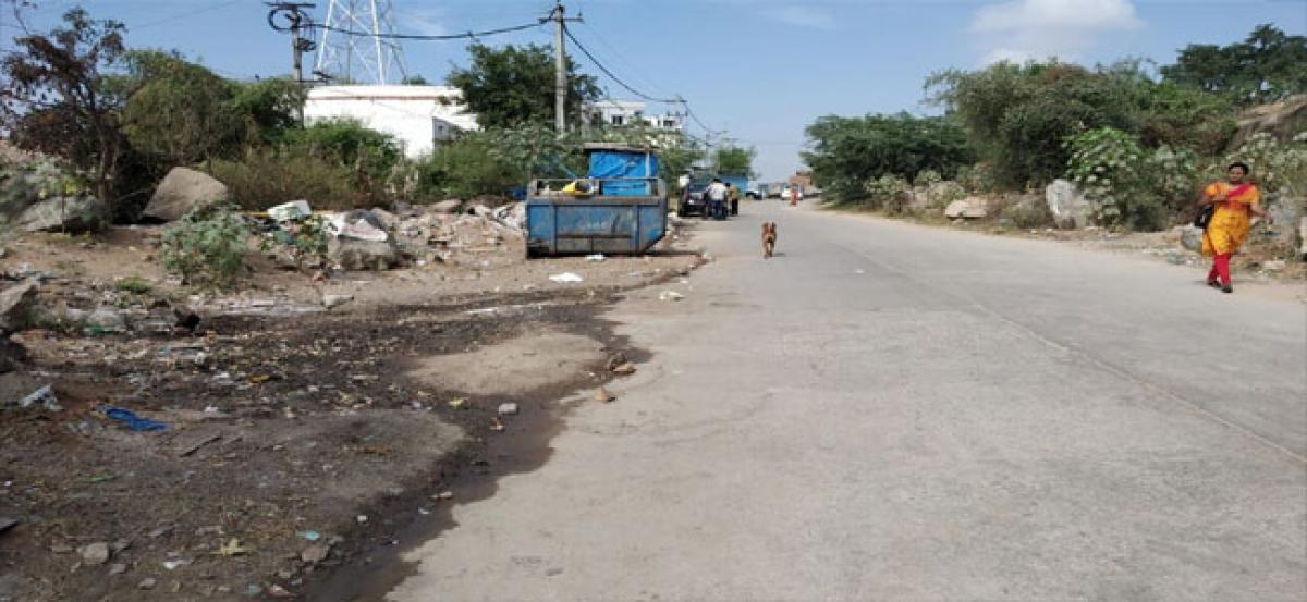 Garbage cleared near jagadgirigutta police station in Allwyn Colony