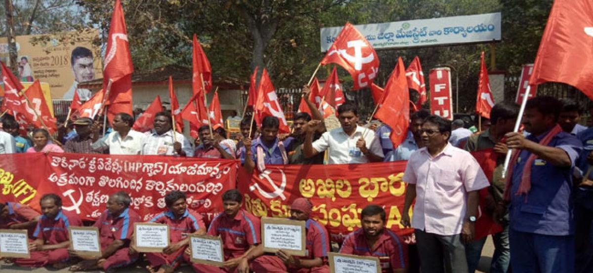 Gas delivery workers stage protest