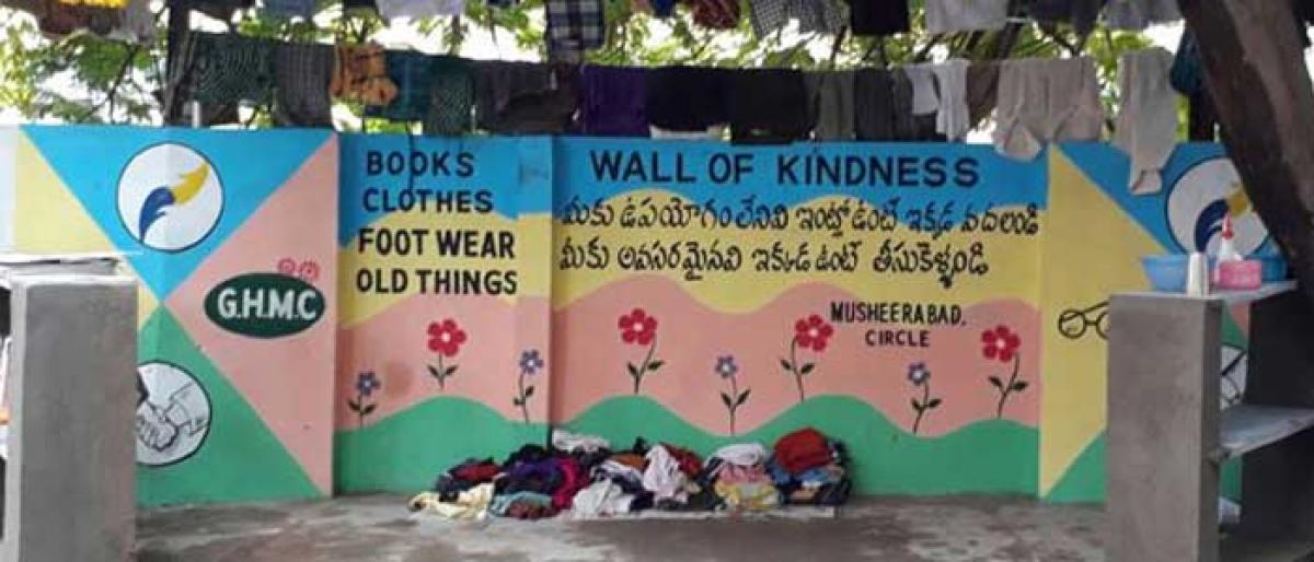 GHMC to provide volunteers at wall of kindness