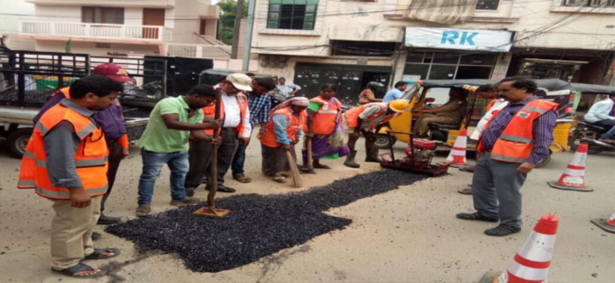 GHMC workers getting special training on road restoration