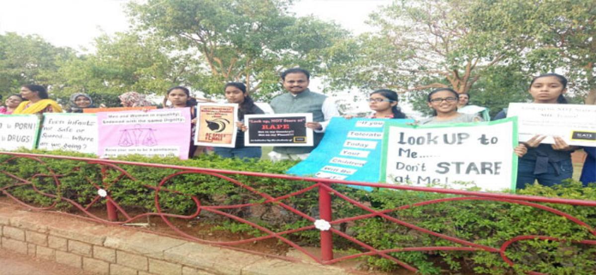 Girl students protest against rapes