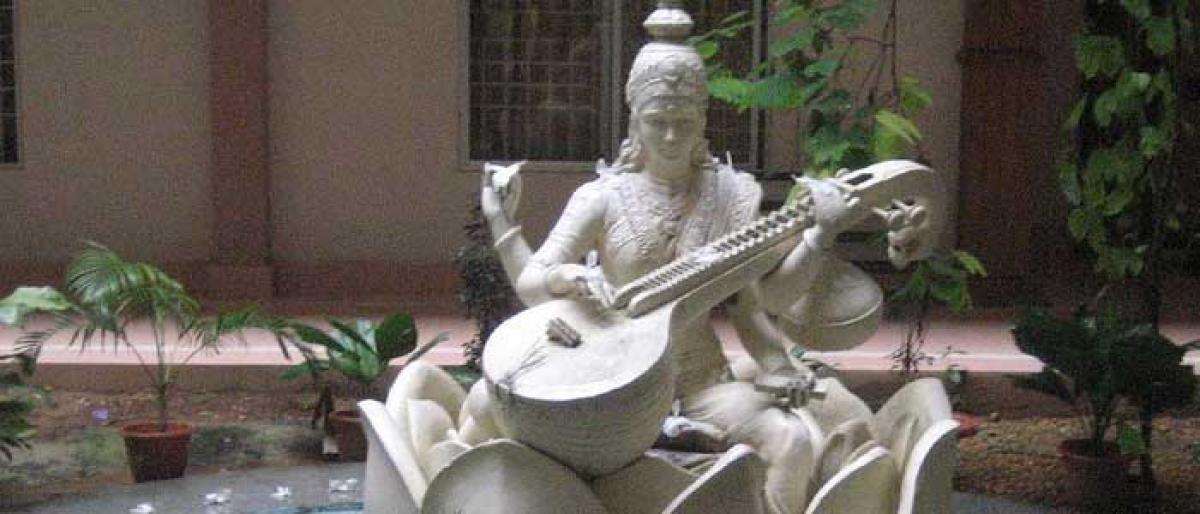 Goddess Saraswati statue installed at RDF Matendla School