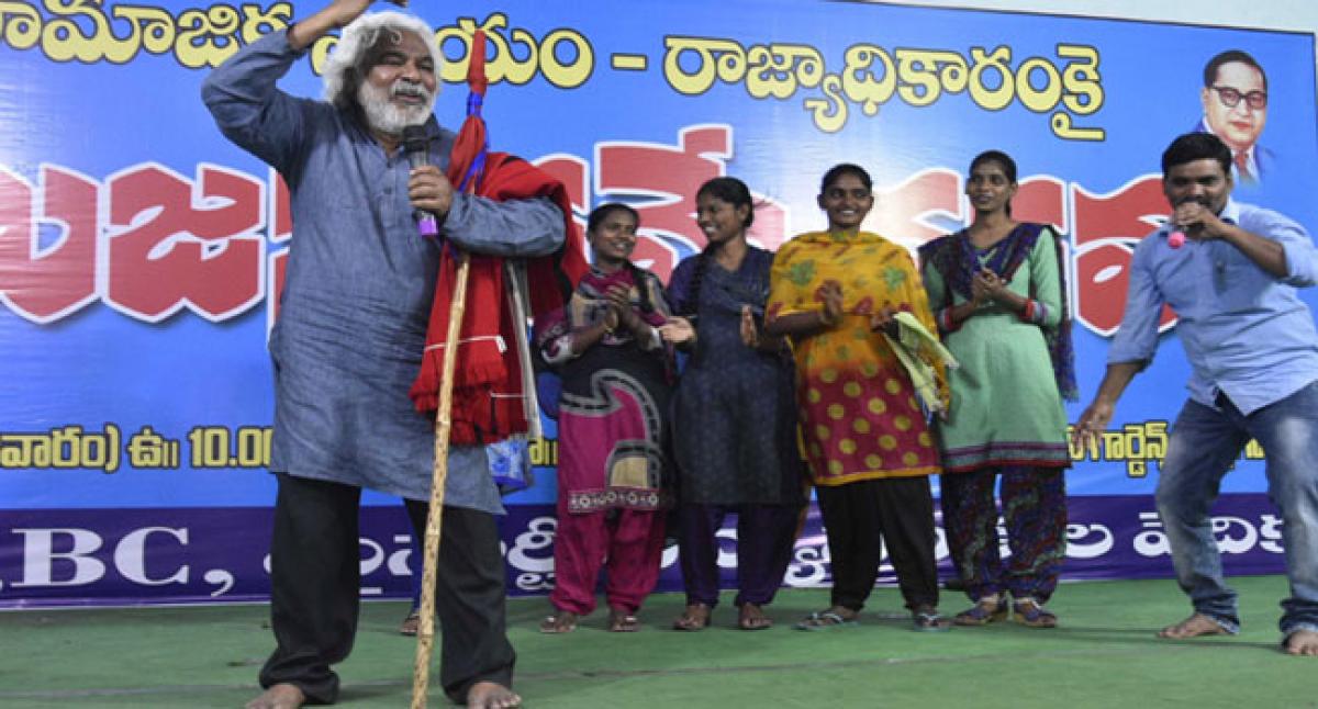 Gaddar sings song for defeat of TRS