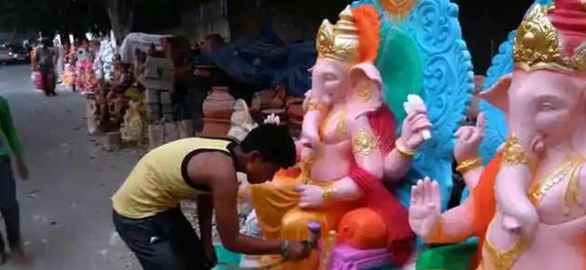 Banned Plaster of Paris Ganesh idols still for sale