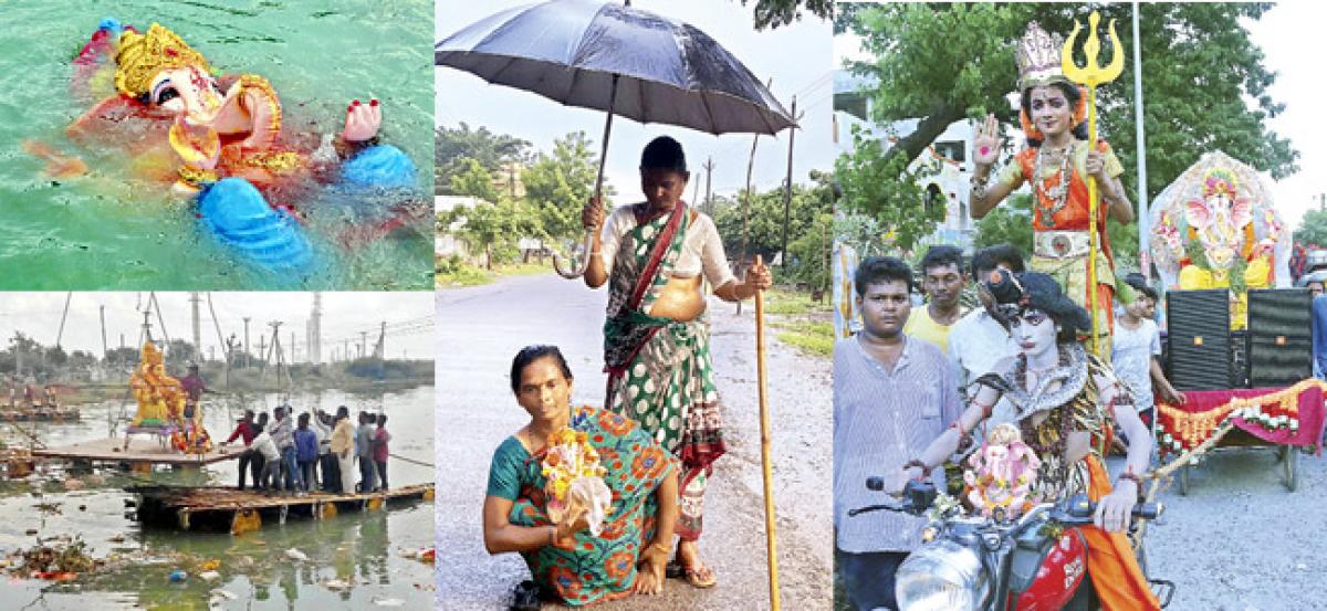 Colourful processions, religious fervour mark Ganesh immersion