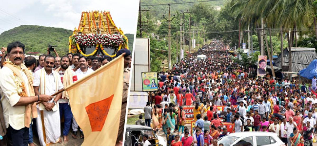 Over 2.5 lakh people kick-started Giri Pradakshana by 3 pm. Expected rush will be over 4 lakh