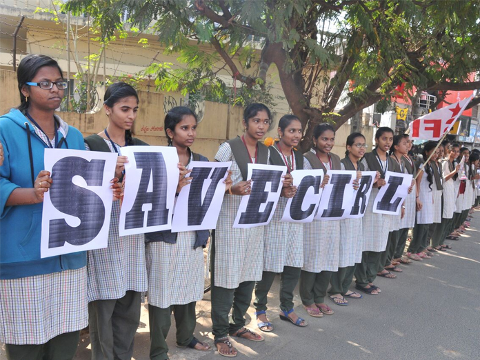 SFI calls for saving girl child in Rajamahendravaram