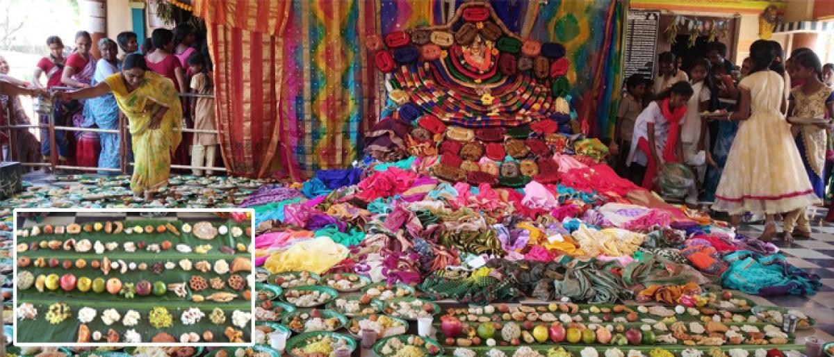Goddess adorns 365 sarees, 1,108 bangles in Pithapuram