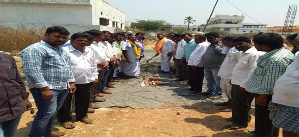 MLA lays stone for CC road works in Parigi