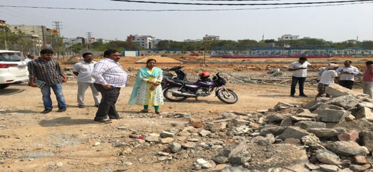 Corporator inspects playground works