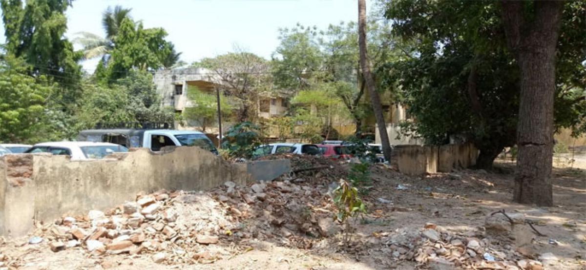 Damaged school boundary wall, a haven for intruders