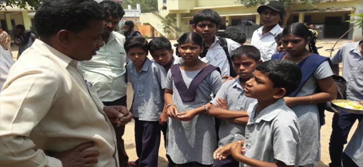 Govt school students forced to do physical labour